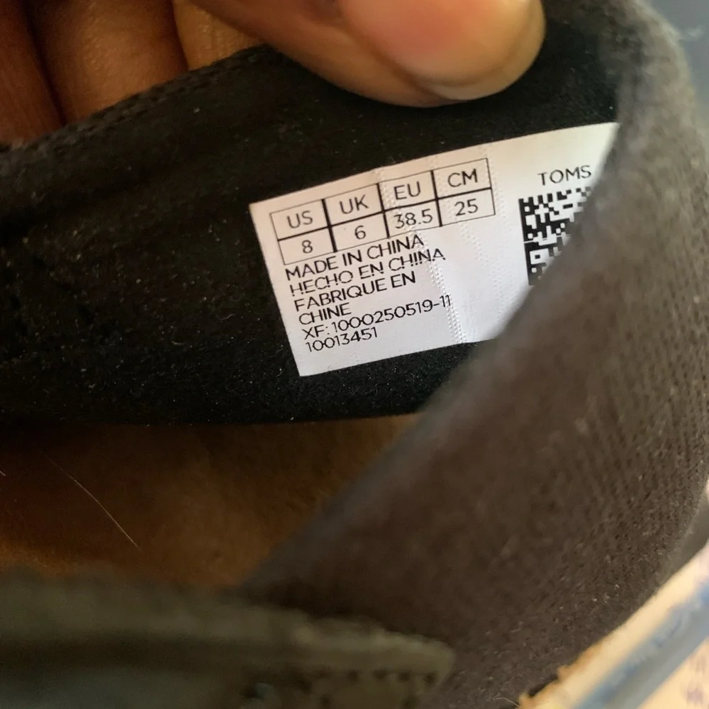 Toms Black Monica Sling Back Espadrilles Sandals Size‎ 8